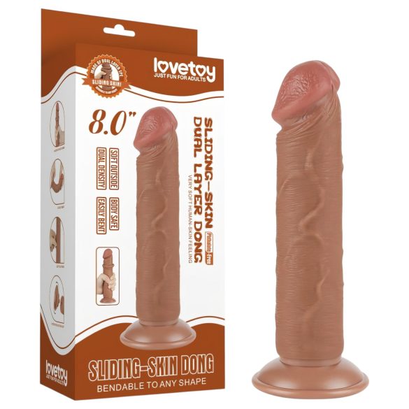 Lovetoy Sliding-Skin - realistisk dildo med sugekop - 20cm - natur
