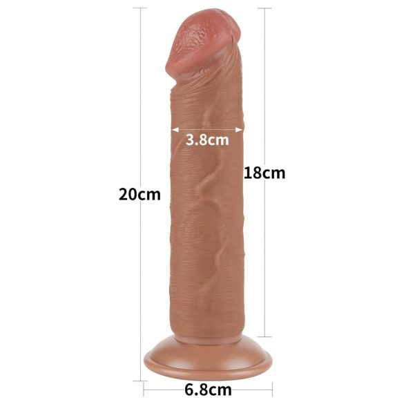 Lovetoy Sliding-Skin - realistisk dildo med sugekop - 20cm - natur