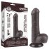 Lovetoy Sliding-Skin - dildo med testikler - realistisk to-lags - 18,3cm brun