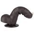 Lovetoy Sliding-Skin - dildo med testikler - realistisk to-lags - 18,3cm brun