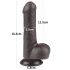 Lovetoy Sliding-Skin - dildo med testikler - realistisk to-lags - 18,3cm brun