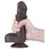 Lovetoy Sliding-Skin - dildo med testikler - realistisk to-lags - 18,3cm brun