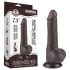 Lovetoy Sliding-Skin - dildo med testikler - dobbeltskind - 19,5cm brun