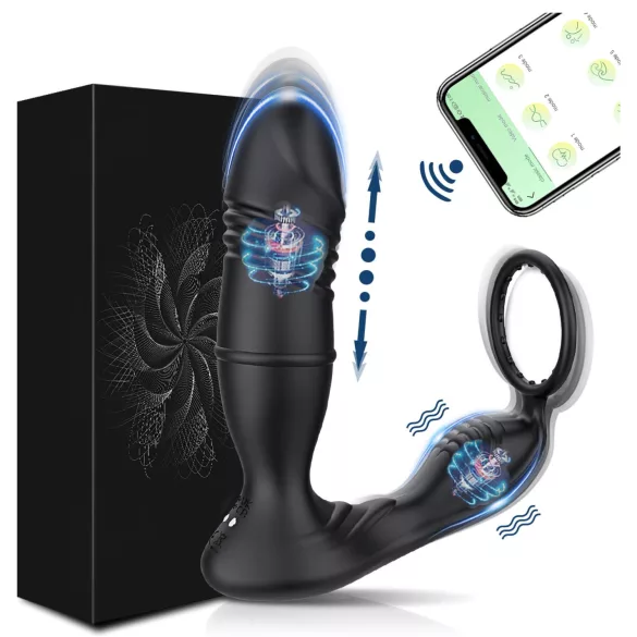 AlvUp - prostata vibrator med penisring - fjernbetjening - sort
