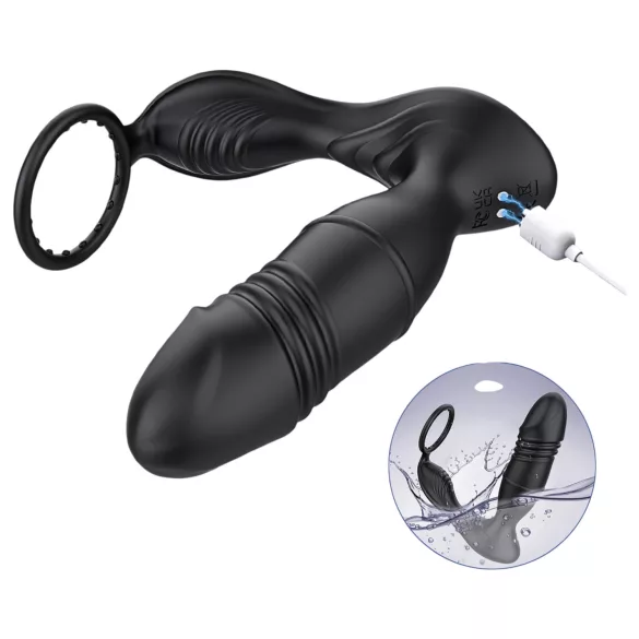 AlvUp - prostata vibrator med penisring - fjernbetjening - sort