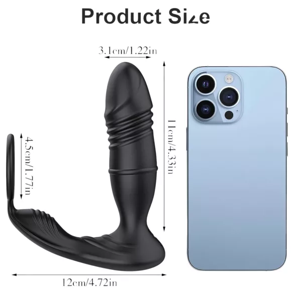 AlvUp - prostata vibrator med penisring - fjernbetjening - sort