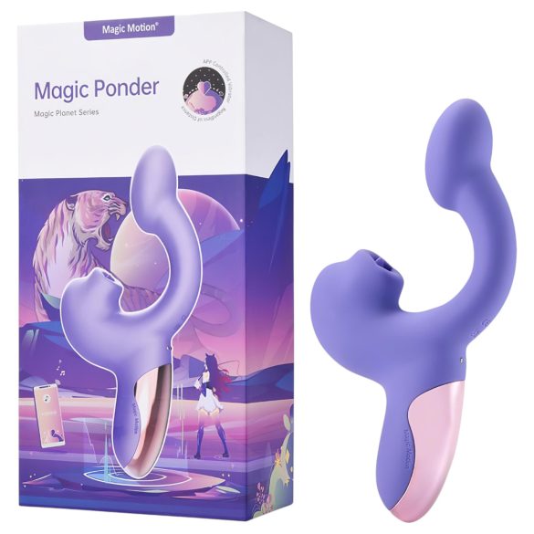 Magic Motion Magic Ponder - vibrator med klitorisarm - 2i1 silikon lilla