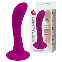   Pretty Love Baile - analplug med sugekop - buet - silikone - pink