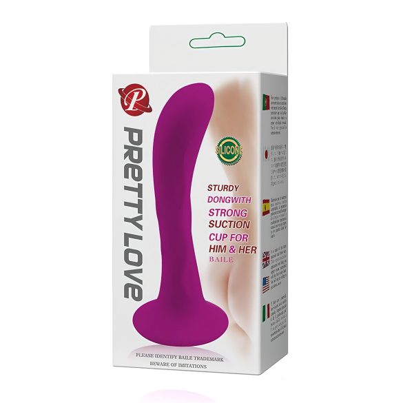 Pretty Love Baile - analplug med sugekop - buet - silikone - pink