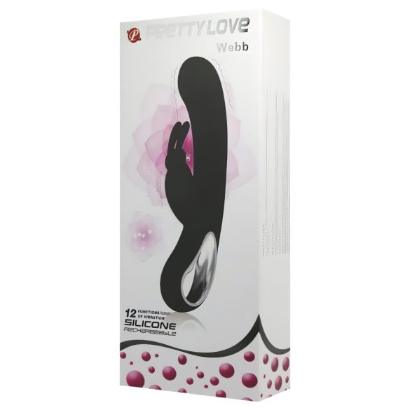 Pretty Love Webb - rabbit vibrator - vandtæt - sort