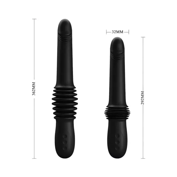 Pretty Love Pazuzu - penisvibrator med glansstimulator - sort
