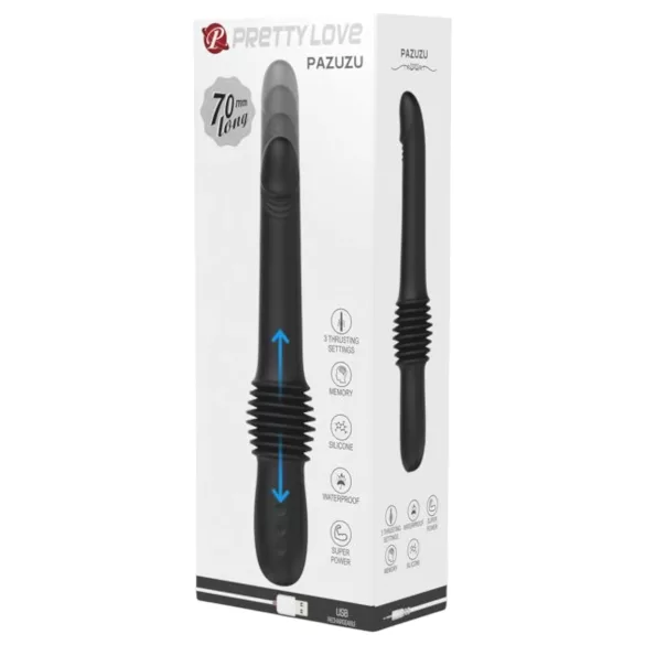 Pretty Love Pazuzu - penisvibrator med glansstimulator - sort