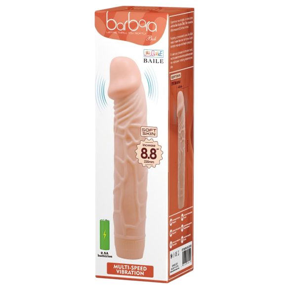 Baile Barbara - realistisk dildo vibrator - 22,5 cm - naturfarvet