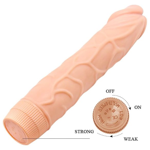 Baile Barbara - realistisk dildo vibrator - 22,5 cm - naturfarvet