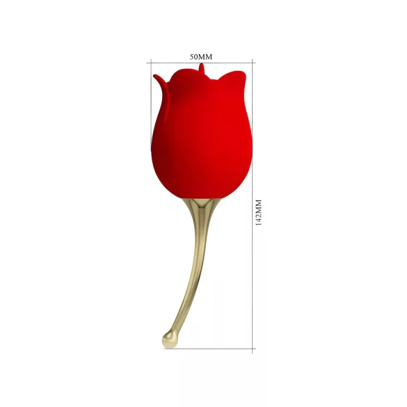 Pretty Love Rose Lover - klitorisvibrator med tungefunktion - 2i1 - rød