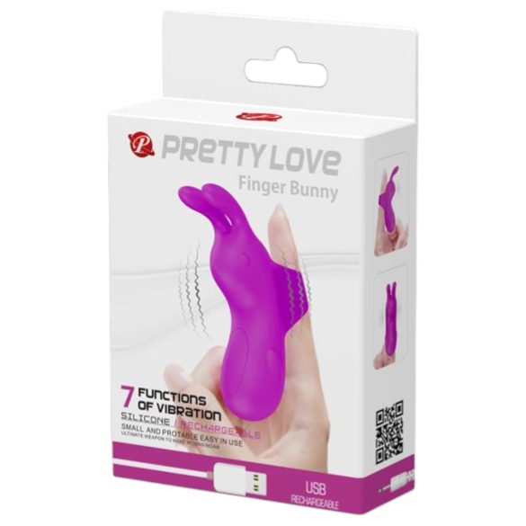 Pretty Love Bunny - finger vibrator med kaninører - lilla