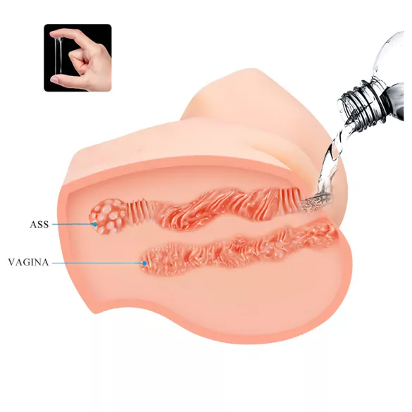 Crazy Bull - realistisk masturbator med vibration - kunstig numse - natur