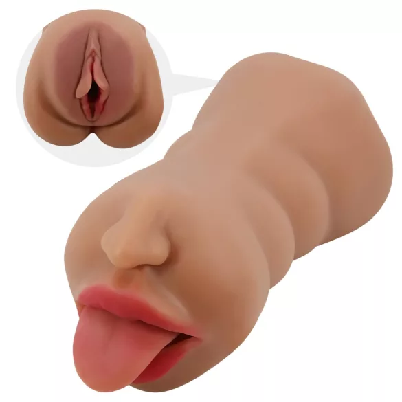 Crazy Bull - masturbator til mund og vagina - naturfarvet