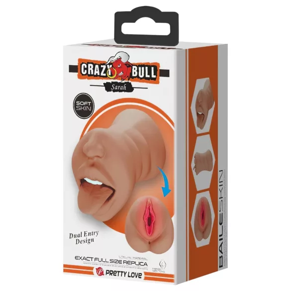 Crazy Bull - masturbator til mund og vagina - naturfarvet