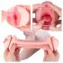 Vibeconnect - masturbator med realistisk mund og vagina - natur-sort