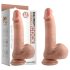 Realistisk dildo med sugekop og kugler - 18cm, natur.