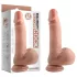 Dual Density - realistisk dildo med testikler og sugekop - 18 cm (naturel)