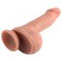 Realistisk dildo med sugekop og kugler - 18cm, natur.
