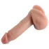 Dual Density - realistisk dildo med testikler og sugekop - 18 cm (naturel)
