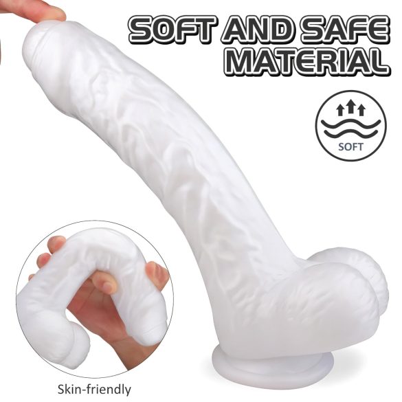 Sex HD Martin - dildo med sugekop og testikler - realistisk - hvid