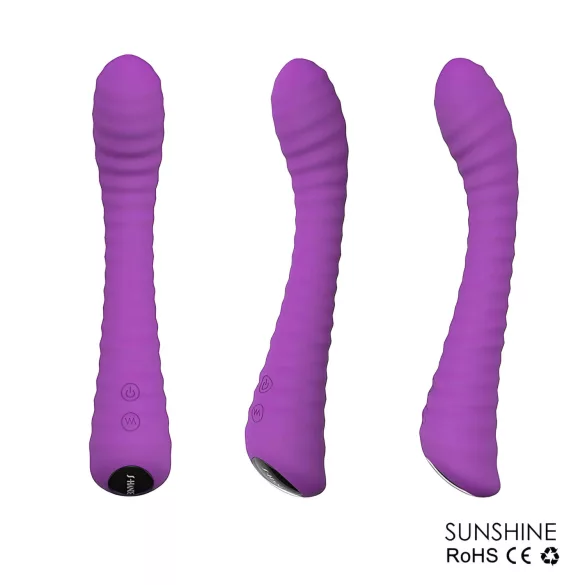 Sex HD Sunshine - G-punktsvibrator med riller - genopladelig - lilla