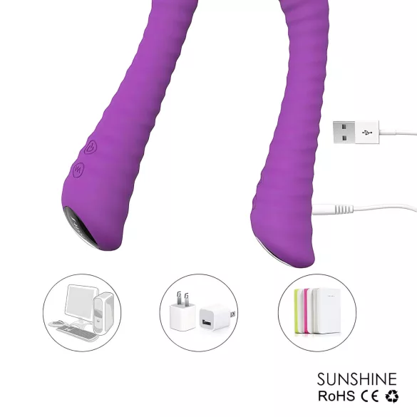 Sex HD Sunshine - G-punktsvibrator med riller - genopladelig - lilla