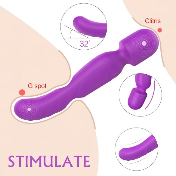 Sex HD Iris - vibrator med 2 motorer - varmefunktion - lilla