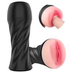   Sex HD Marcus - realistisk kunstig vagina i futteral (sort/naturfarvet)