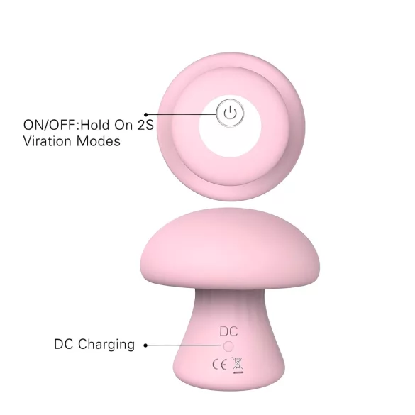 Magic Mushroom - genopladelig ansigtsmassager (pink)