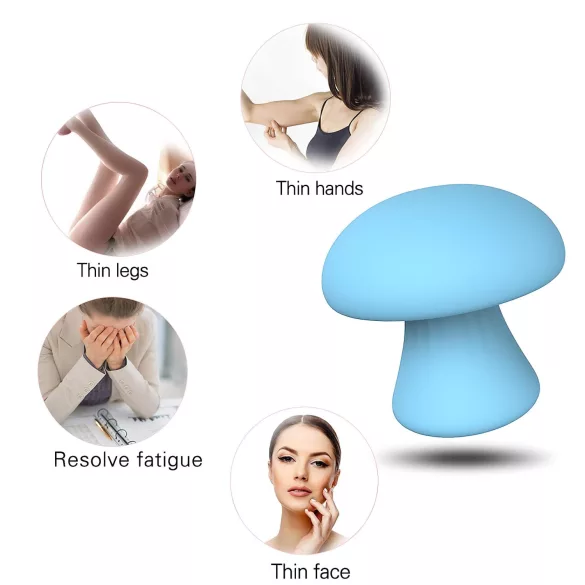 Magic Mushroom - genopladelig ansigtsvibrator (blå)