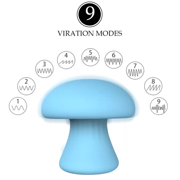 Magic Mushroom - genopladelig ansigtsvibrator (blå)