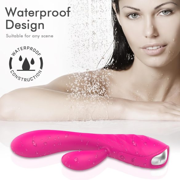 Sex HD Muses - vibrator med varme - genopladelig og vandtæt - pink