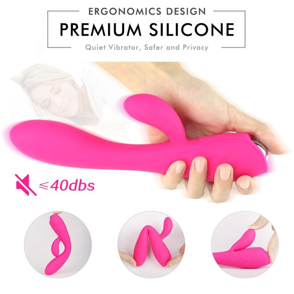 Sex HD Muses - vibrator med varme - genopladelig og vandtæt - pink