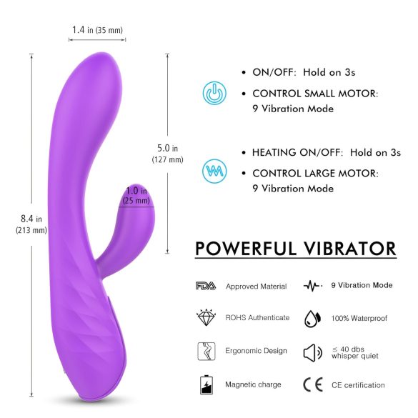 Sex HD Muses - vandtæt vibrator med genopladeligt batteri - lilla