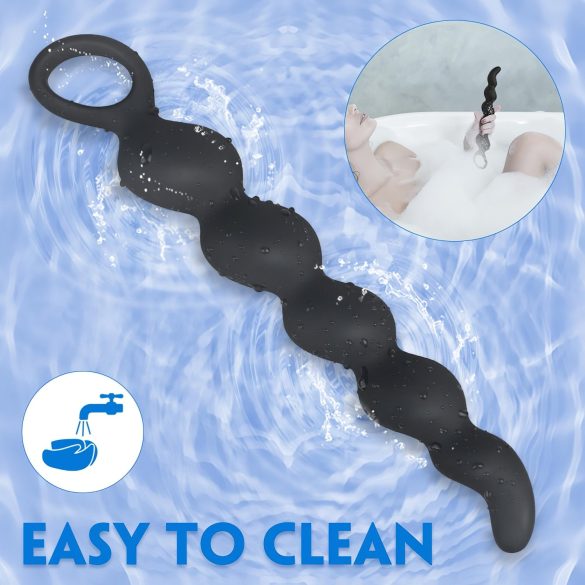 Sex HD Steven - analdildo med perler - sort