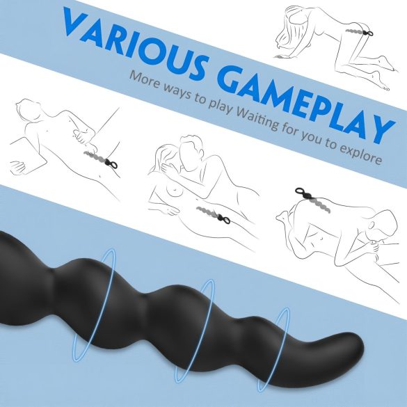 Sex HD Steven - analdildo med perler - sort