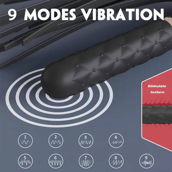 Sex HD Bloody Mary - vibrator med pisk - genopladelig - vandtæt - sort