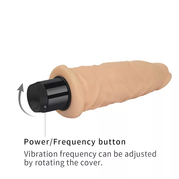 Lovetoy Real Feel - dildo vibrator - realistisk - 19cm - natur