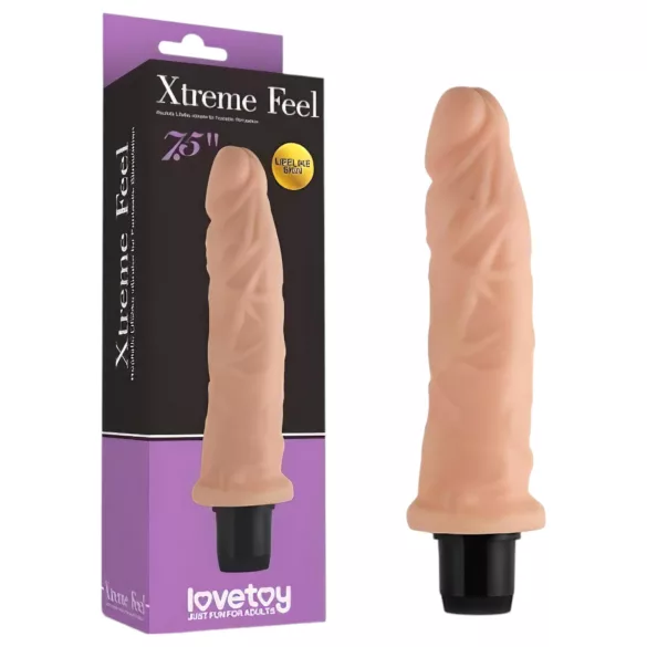Lovetoy Real Feel - dildo vibrator - realistisk - 19cm - natur