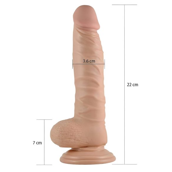 Lovetoy Real Extreme - dildo med sugekop - realistisk - 21cm - hudfarvet