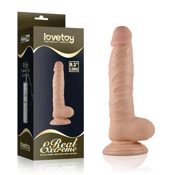 Lovetoy Real Extreme - dildo med sugekop - realistisk - 21cm - hudfarvet