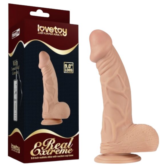 Lovetoy Real Extreme - dildo med sugekop - 23cm - natur