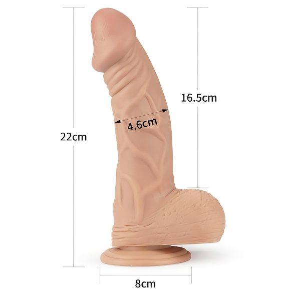 Lovetoy Real Extreme - dildo med sugekop - 23cm - natur