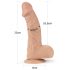Lovetoy Real Extreme - dildo med sugekop - 23cm - natur