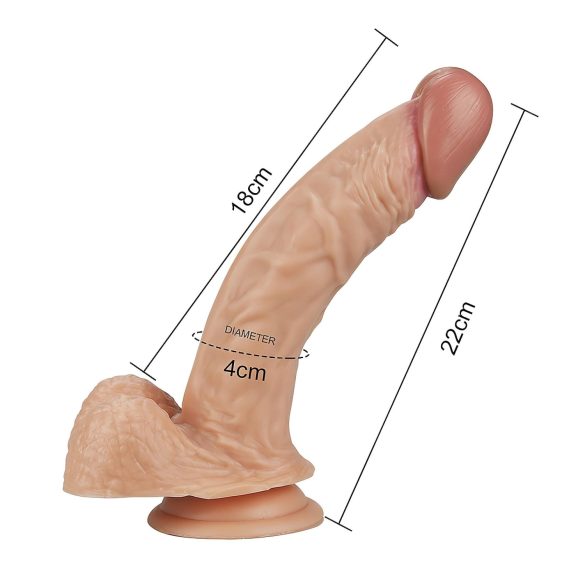 Lovetoy Real Extreme - g-punkt dildo - realistisk 21cm - natur